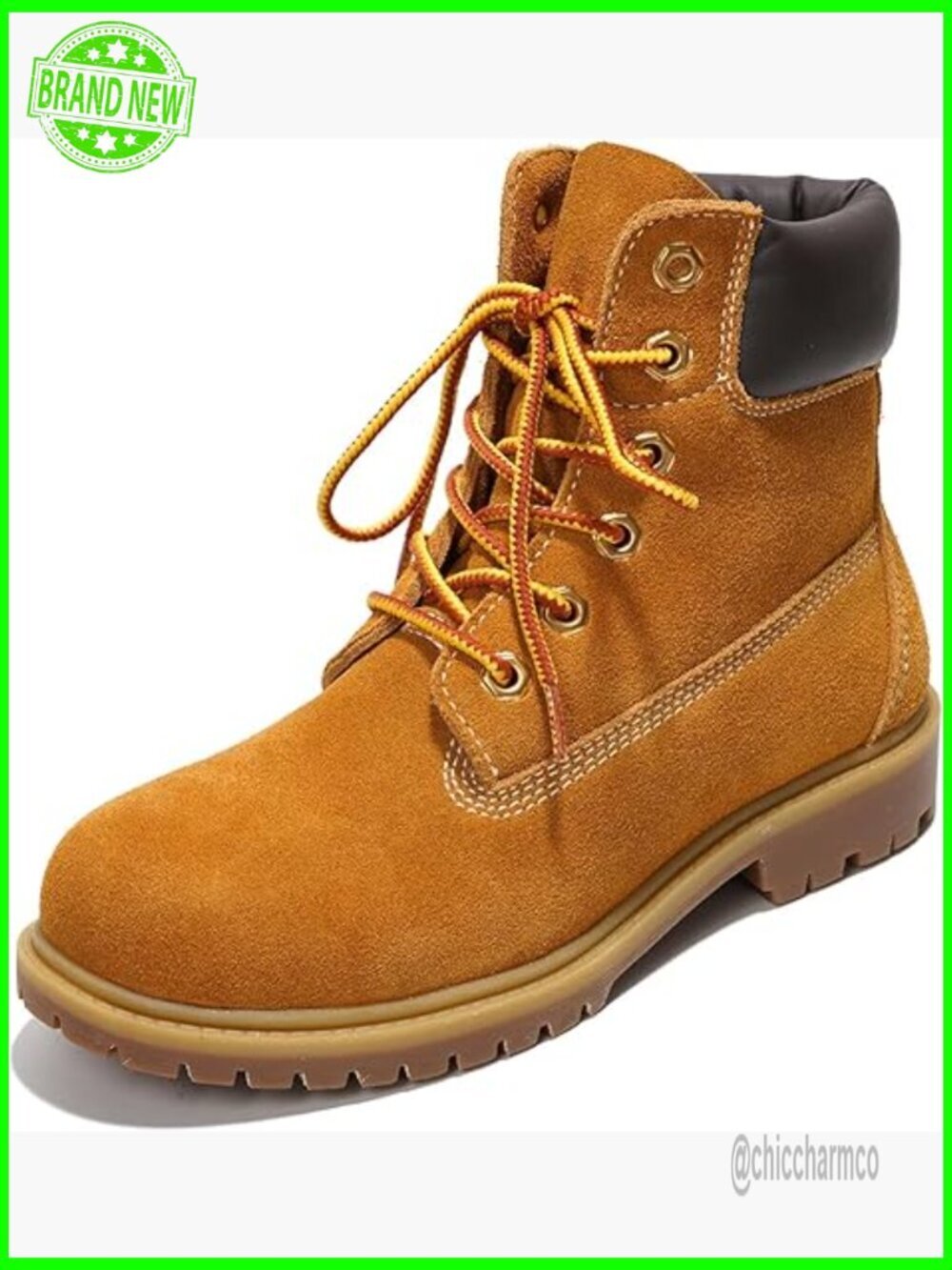 Women's Lace-Up Combat Boots - Water-Resistant Ankle Booties with Chunky Heel